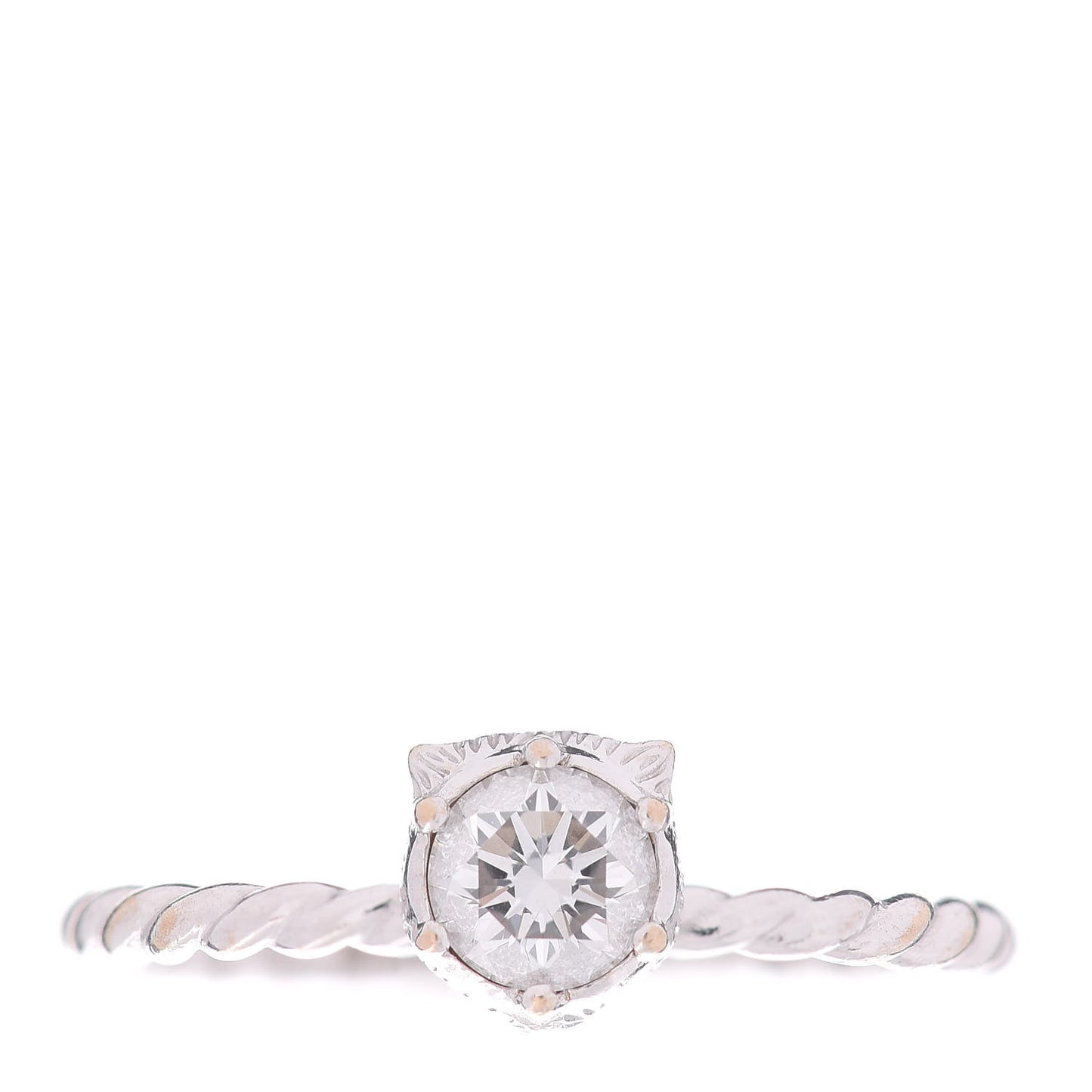 18K White Gold Diamond .40ct Le Marché Des Merveilles Feline Ring 52 6