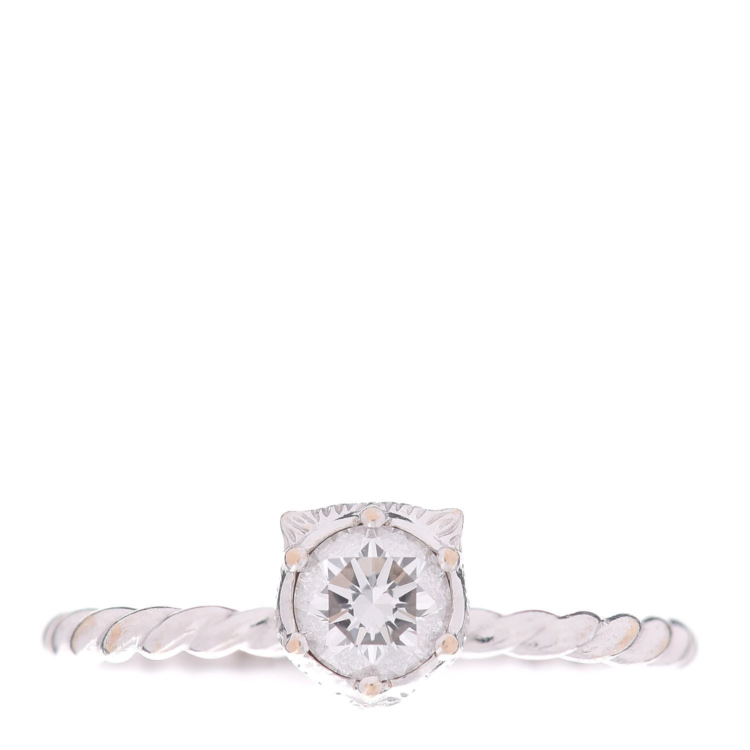 Gucci 18K White Gold Diamond .40ct Le Marché Des Merveilles Feline Ring 52 6 1 of 6