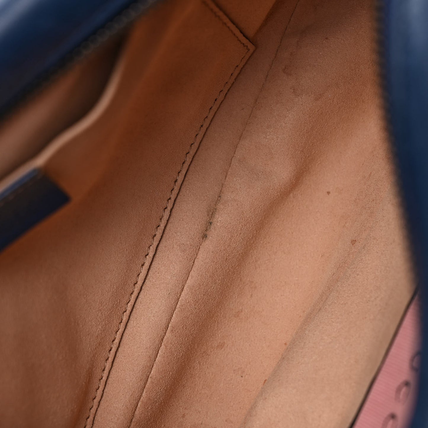 Calfskin Matelasse GucciGhost Small GG Marmont Chain Shoulder Bag Blue Agata Hibiscus Red