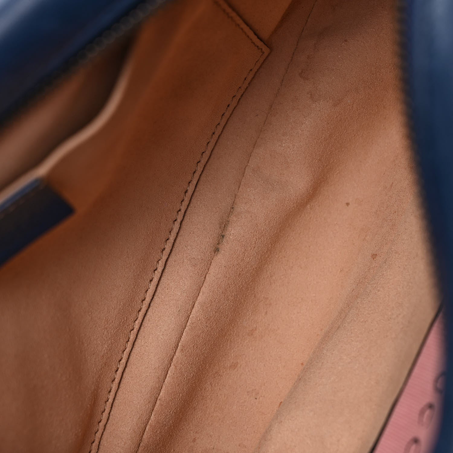 Gucci Calfskin Matelasse GucciGhost Small GG Marmont Chain Shoulder Bag Blue Agata Hibiscus Red 13 of 13