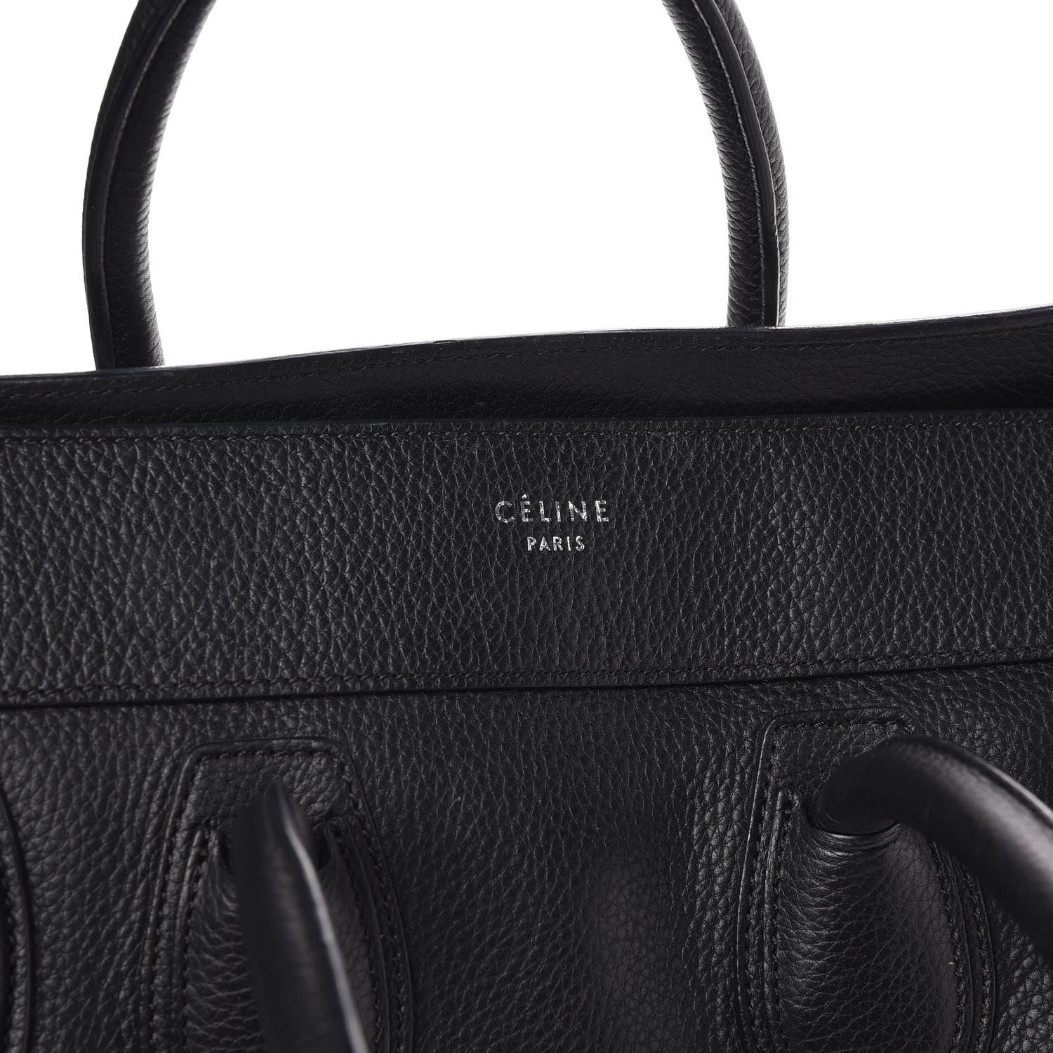 Celine Drummed Calfskin Mini Luggage Black 6 of 20