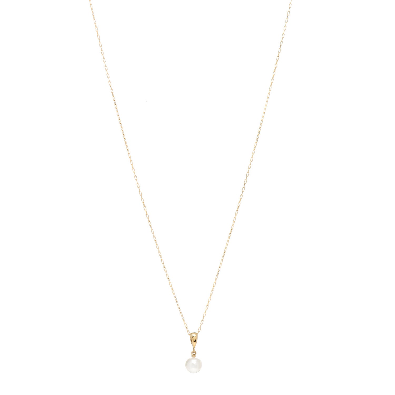 Mikimoto 18K Yellow Gold Akoya Pearl 6.5mm Drop Pendant Necklace 1 of 5