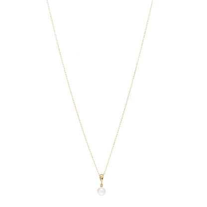 Mikimoto 18K Yellow Gold Akoya Pearl 6.5mm Drop Pendant Necklace 1 of 5