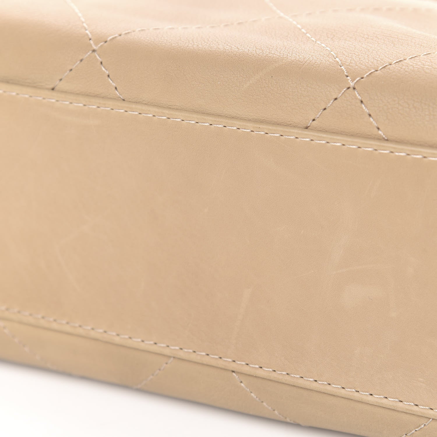 Chanel Washed Calfskin Quilted Large Hamptons Flap Bag Dark Beige 10 of 11