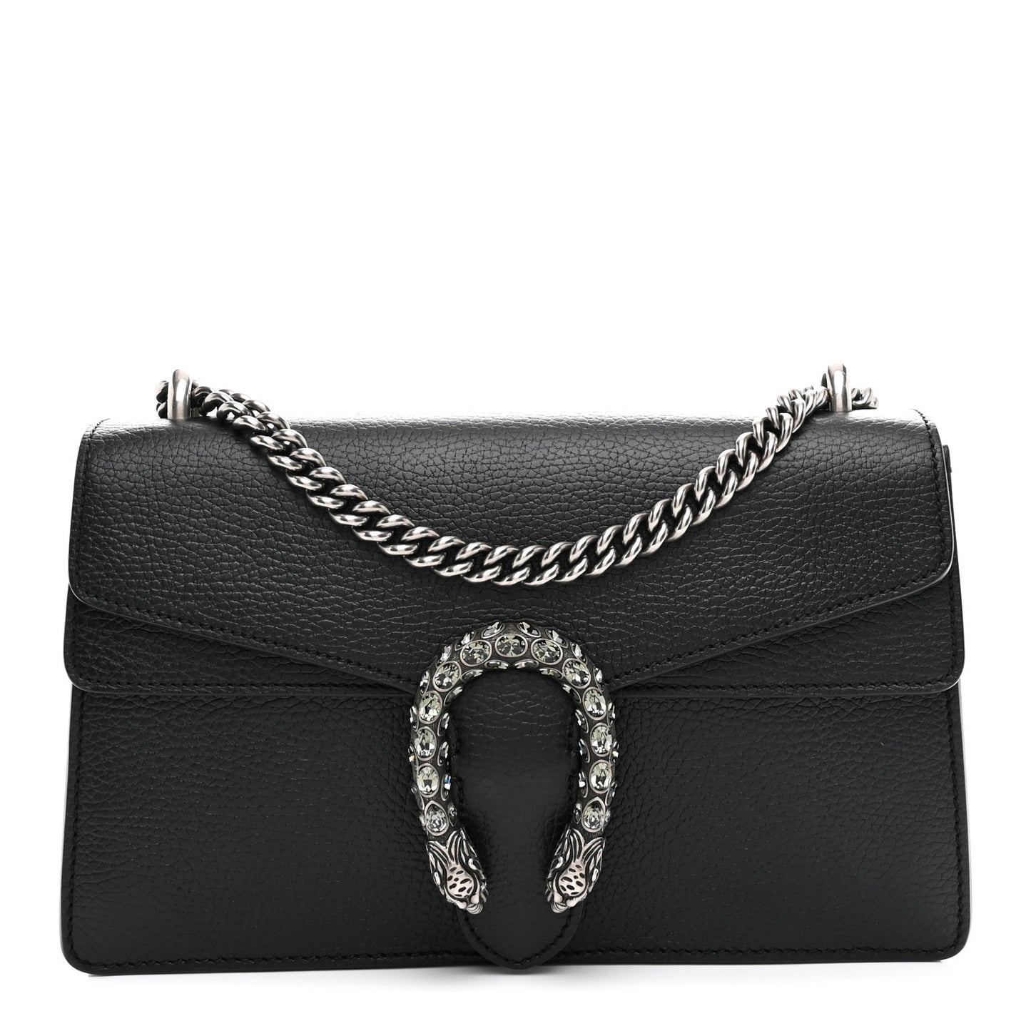 Pebbled Calfskin Small Dionysus Shoulder Bag Black