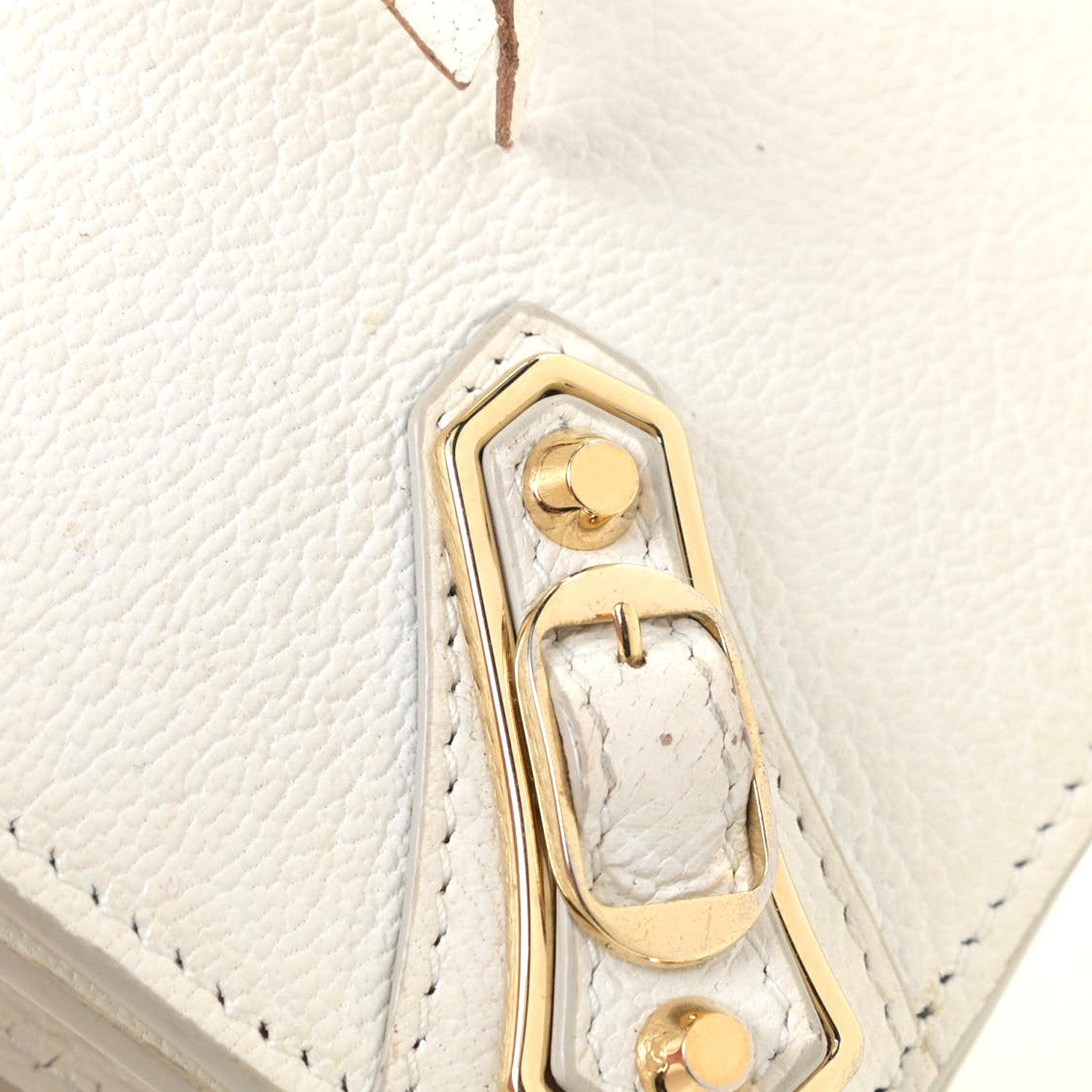 Balenciaga Agneau Gold Metallic Edge Hardware Wallet On Chain White 12 of 13