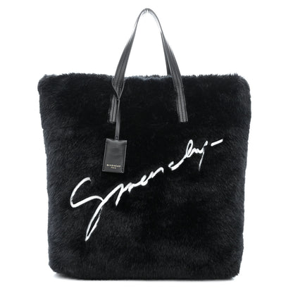 Givenchy Faux Fur Duo Shopper Tote Black White 1 of 10