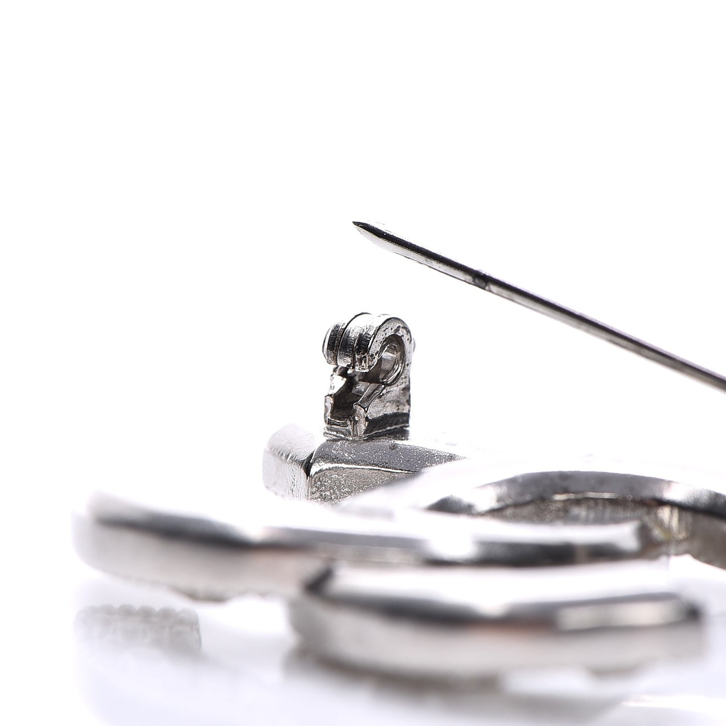 Crystal CC Mini Brooch Silver