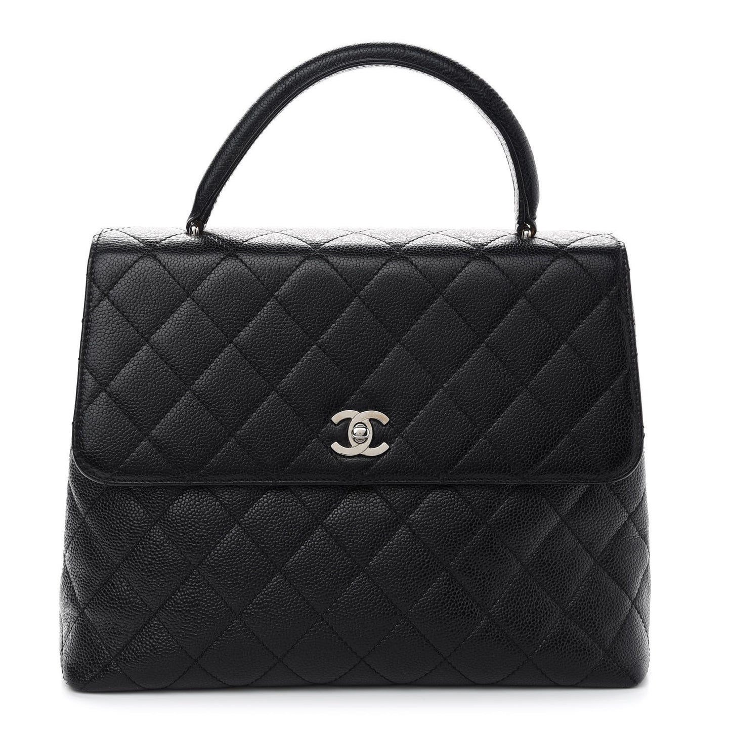 Caviar Quilted Jumbo Kelly Flap Black