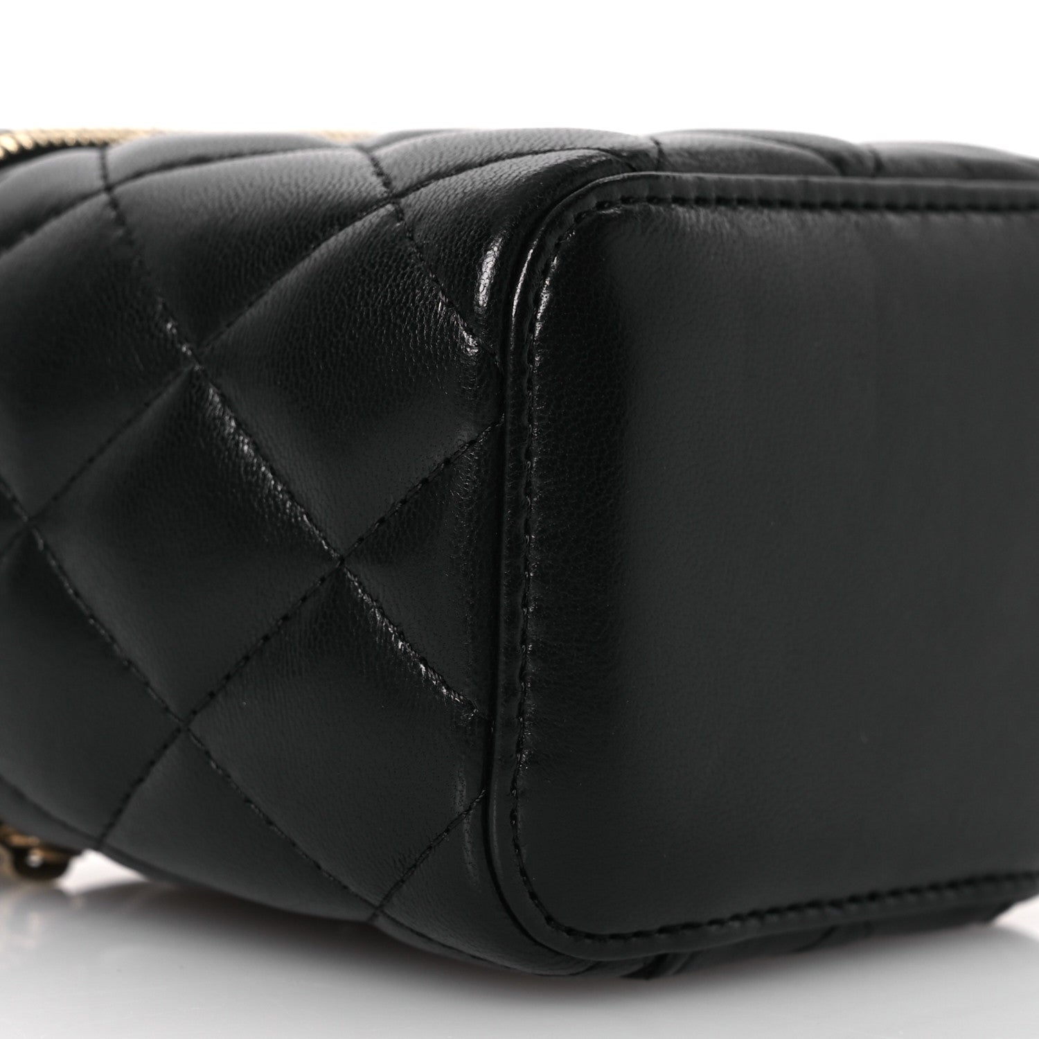 Chanel Lambskin Quilted Mini Vanity Case With Chain Black 9 of 11