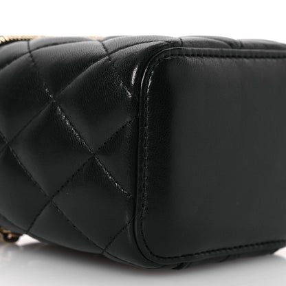 Chanel Lambskin Quilted Mini Vanity Case With Chain Black 9 of 11