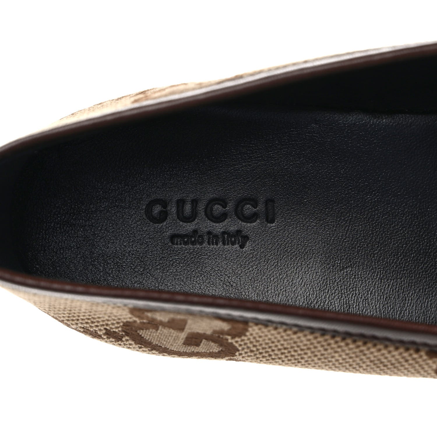 Gucci Monogram Jumbo GG Malaga Kid Horsebit Womens Jordaan Loafers 39 Camel Ebony New Acero Beige 7 of 9