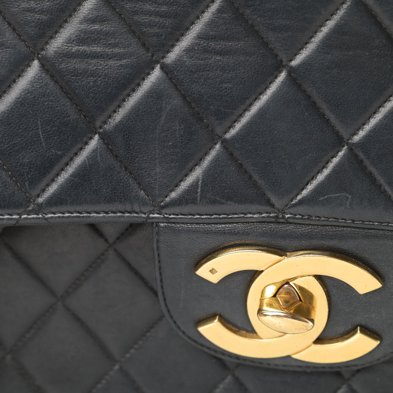 Chanel Lambskin Quilted XL Jumbo Single Flap Black 16 of 19