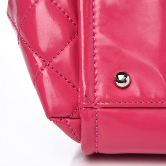 Vinyl Lipstick Ligne Accordion Tote Pink