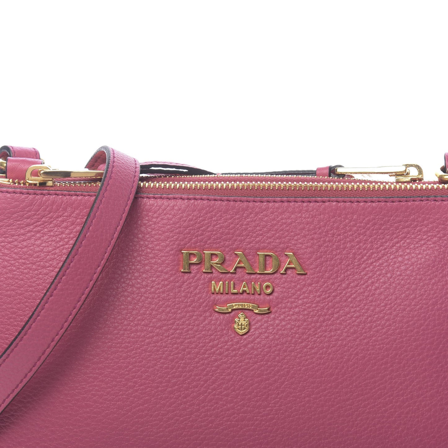 Vitello Phenix Double Zip Crossbody Bag Peonia