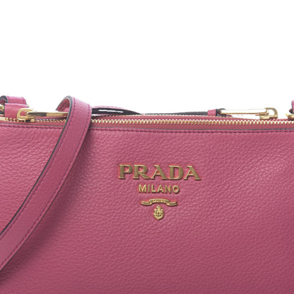 Prada Vitello Phenix Double Zip Crossbody Bag Peonia 7 of 10