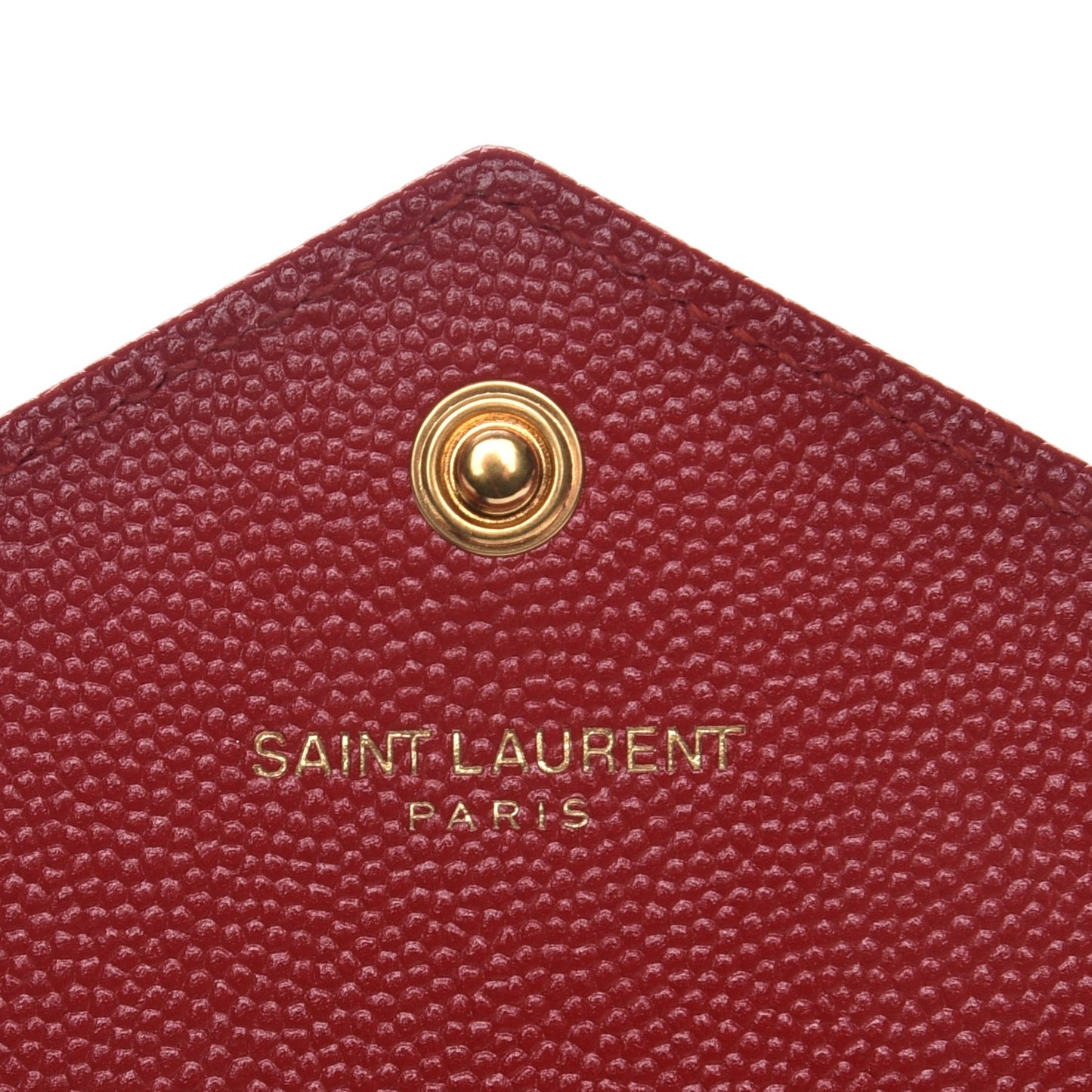 Grain De Poudre Matelasse Chevron Monogram Envelope Chain Wallet New Red