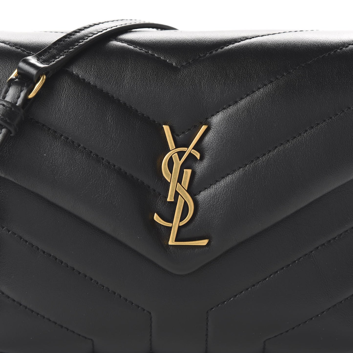 Calfskin Y Quilted Monogram Toy Loulou Crossbody Bag Black