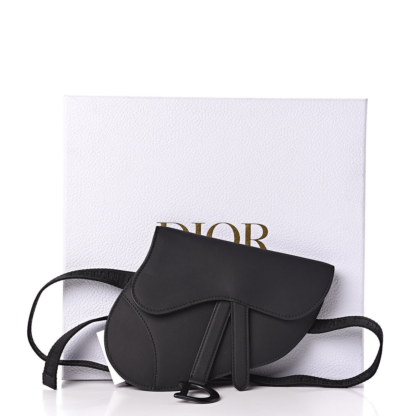 Ultra Matte Calfskin Saddle Belt Bag Black
