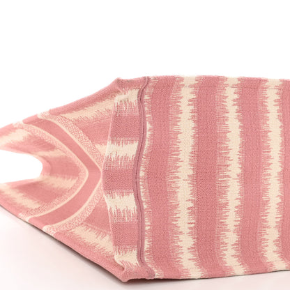 Christian Dior Canvas Embroidered Large Striped Book Tote Pink 8 of 9