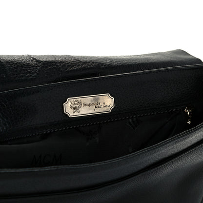 MCM Grained Calfskin Studded Crossbody Bag Black 6 of 9