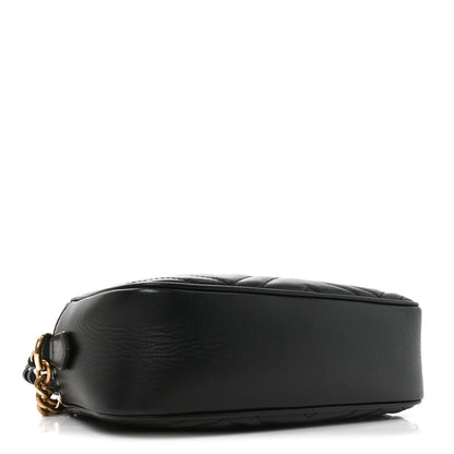 Gucci Calfskin Matelasse Small GG Marmont Chain Shoulder Bag Black 4 of 10
