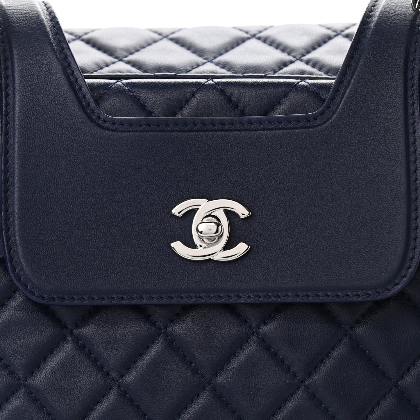 Lambskin Quilted By 3 Shopping Tote Navy