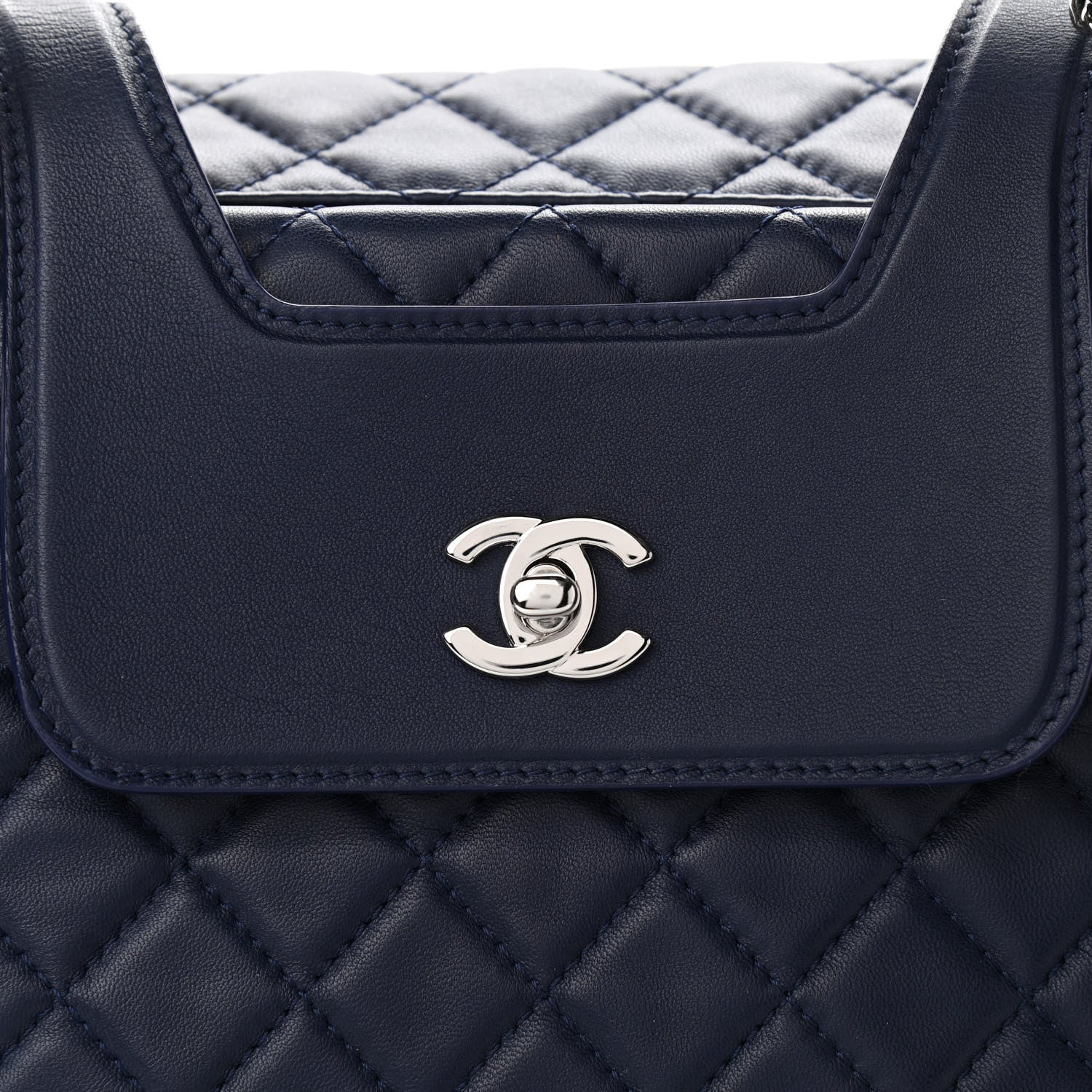 Chanel Lambskin Quilted By 3 Shopping Tote Navy 8 of 10