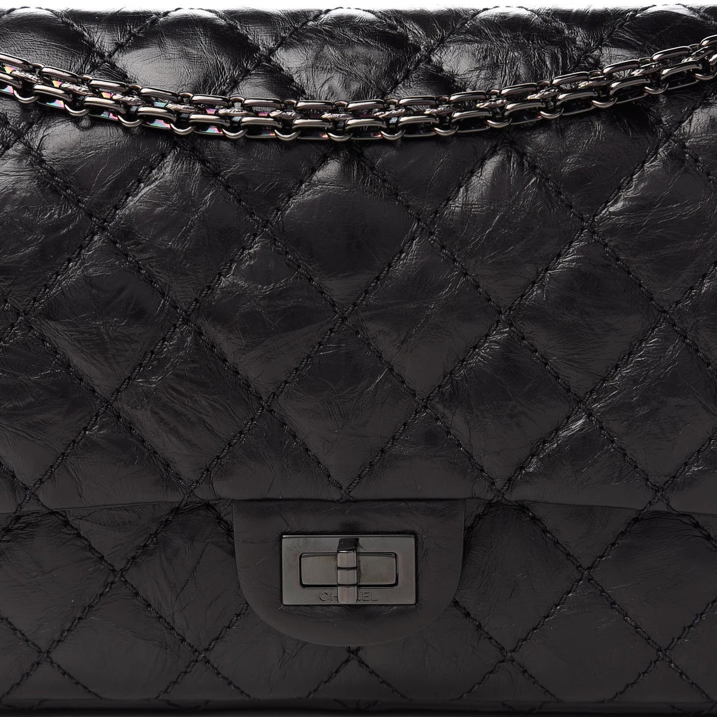 Aged Calfskin Quilted 2.55 Reissue 226 Flap So Black