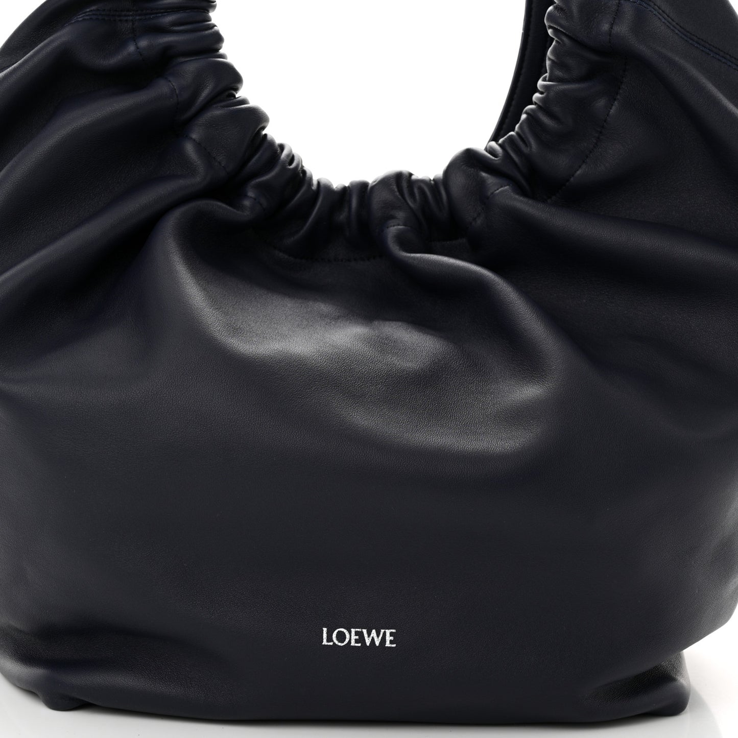 Buttery Nappa Lambskin Medium Squeeze Bag Abyss Blue
