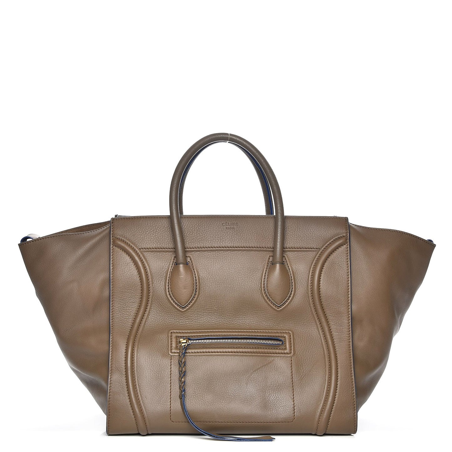 Supple Calfskin Large Phantom Luggage Khaki