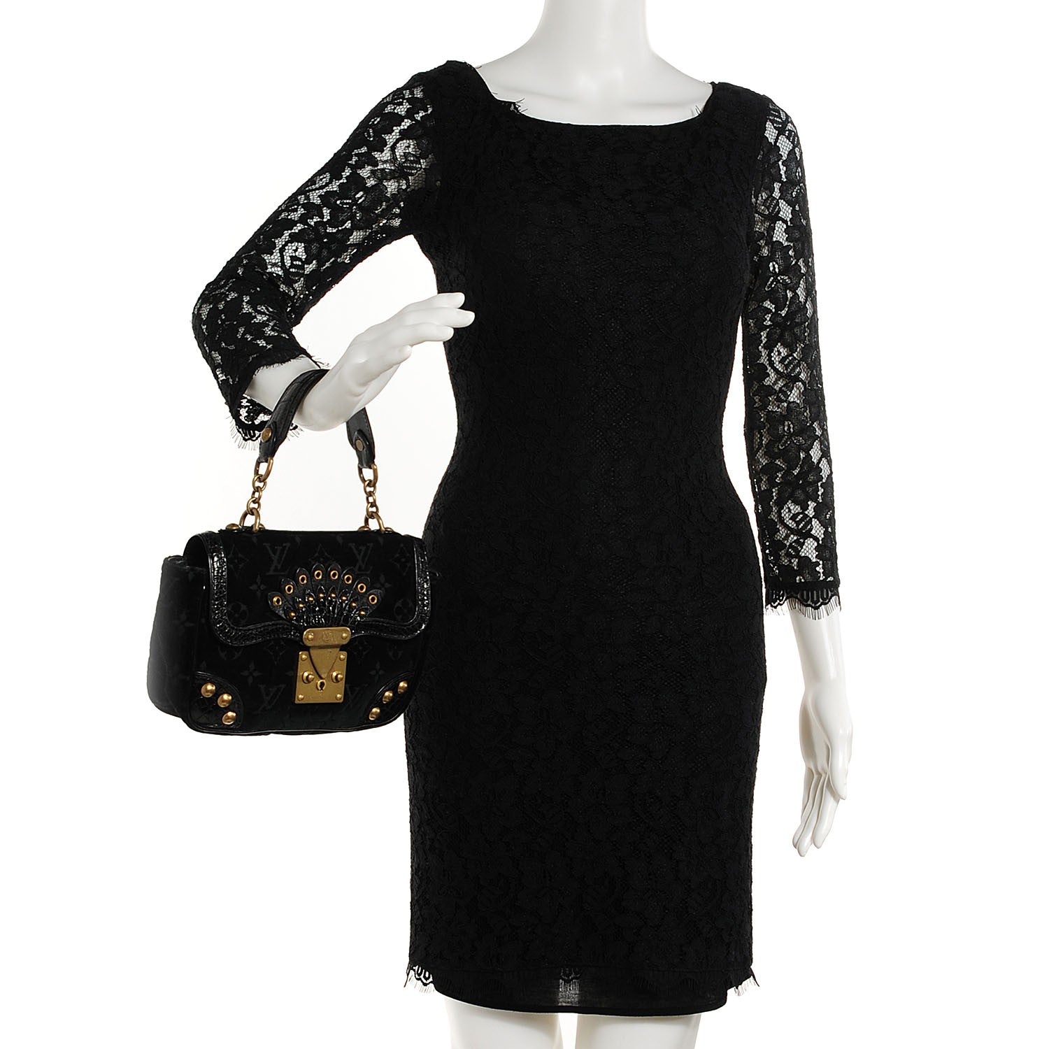 Louis Vuitton Monogram Velours Alligator Irvine Black 2 of 7