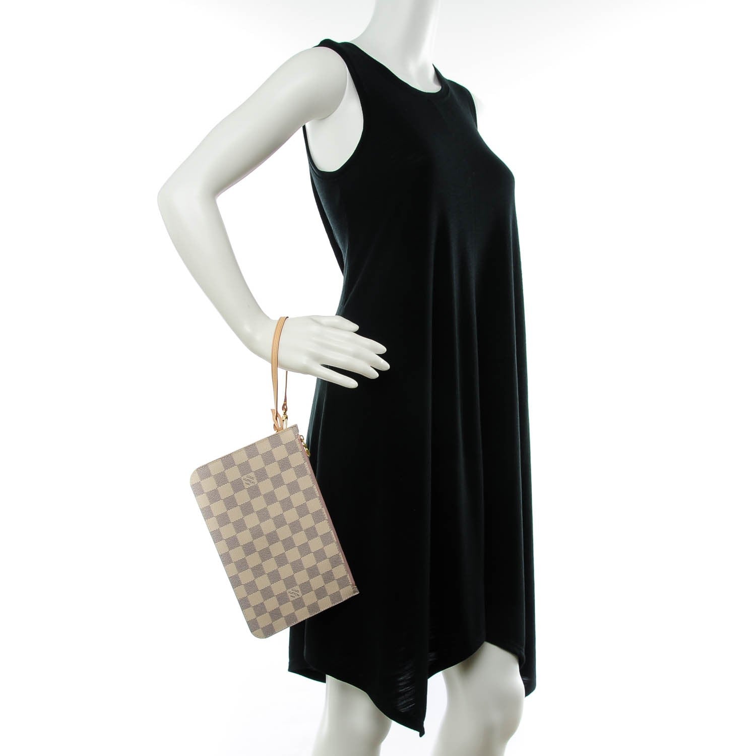 Louis Vuitton Damier Azur Neverfull MM GM Pochette Rose Ballerine 2 of 7