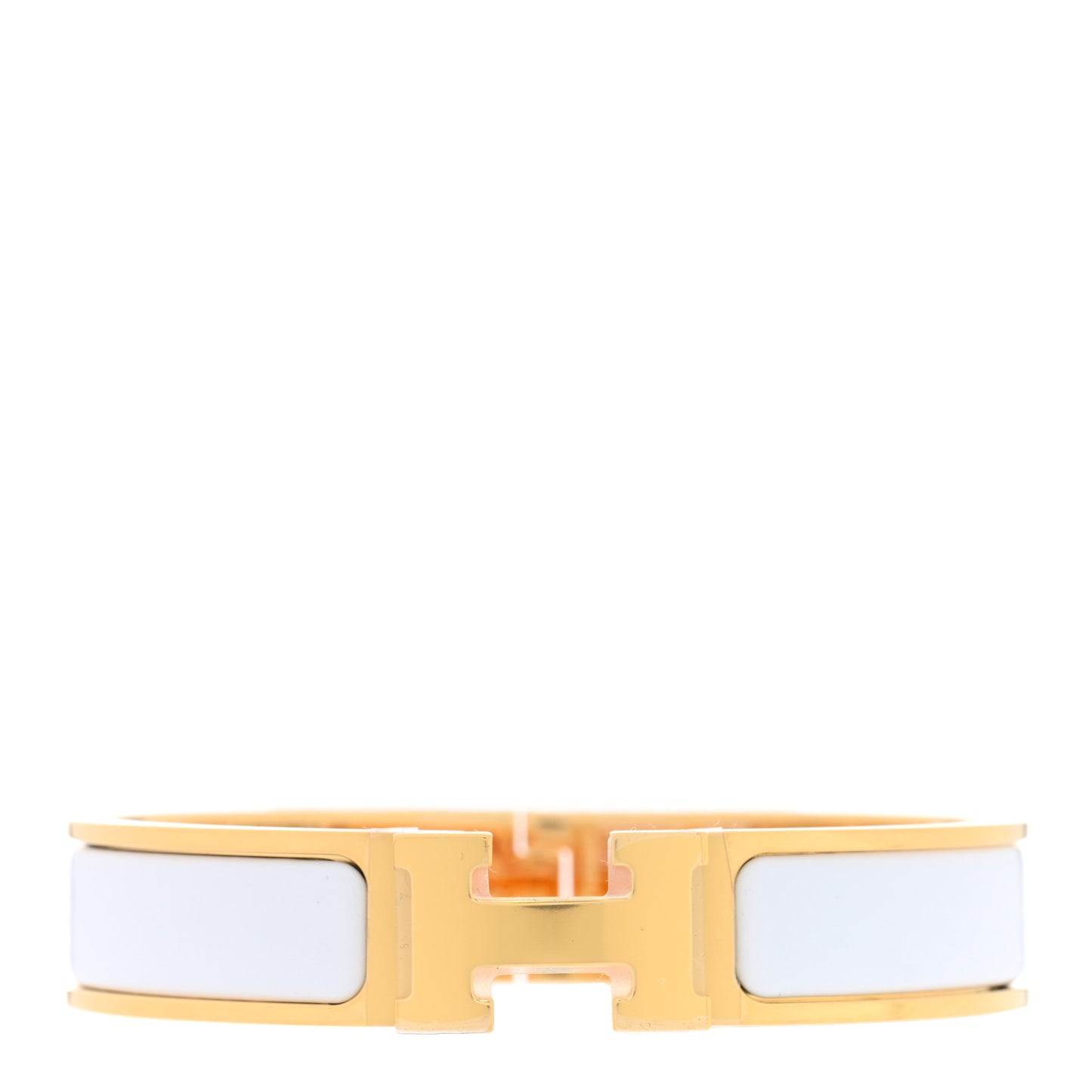 Enamel Narrow Clic Clac H Bracelet PM White