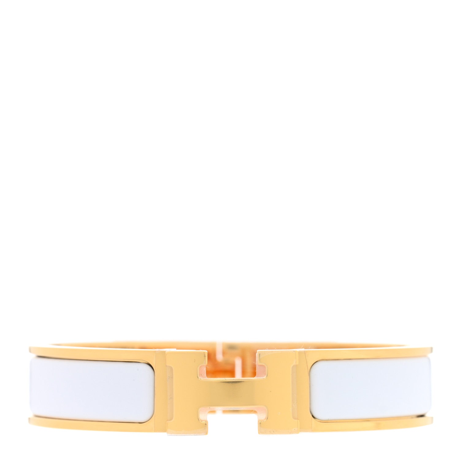 Hermes Enamel Narrow Clic Clac H Bracelet PM White 1 of 5