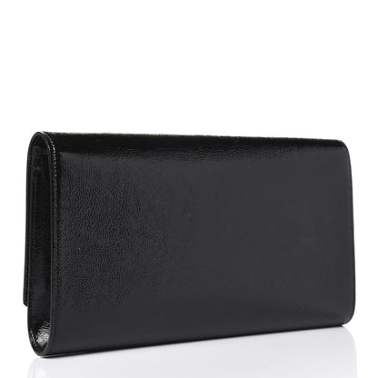 Saint Laurent Textured Patent Monogram Belle De Jour Clutch Black 3 of 13
