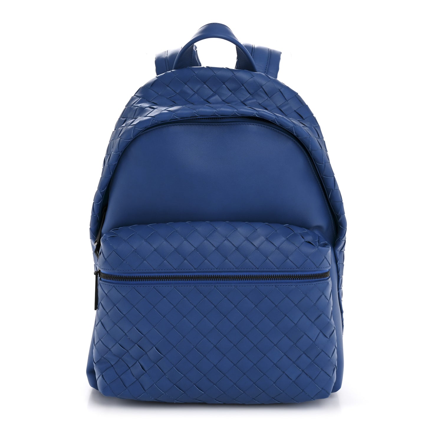 Smooth Calfskin Intrecciato Borsa Backpack Cobalt Blue