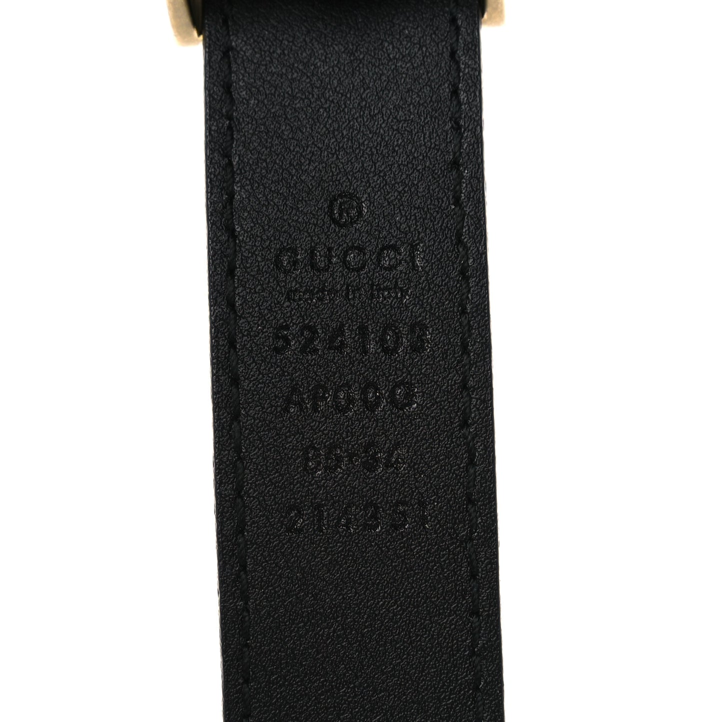 Moon Calfskin Torchon Double G 25mm Belt 85 34 Black