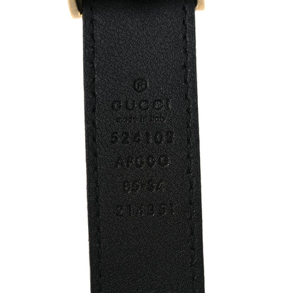 Gucci Moon Calfskin Torchon Double G 25mm Belt 85 34 Black 3 of 4