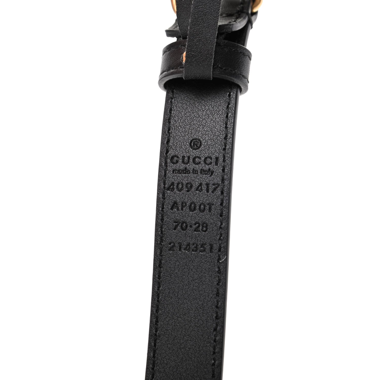Gucci Calfskin Double G 20mm Belt 70 28 Black 3 of 4
