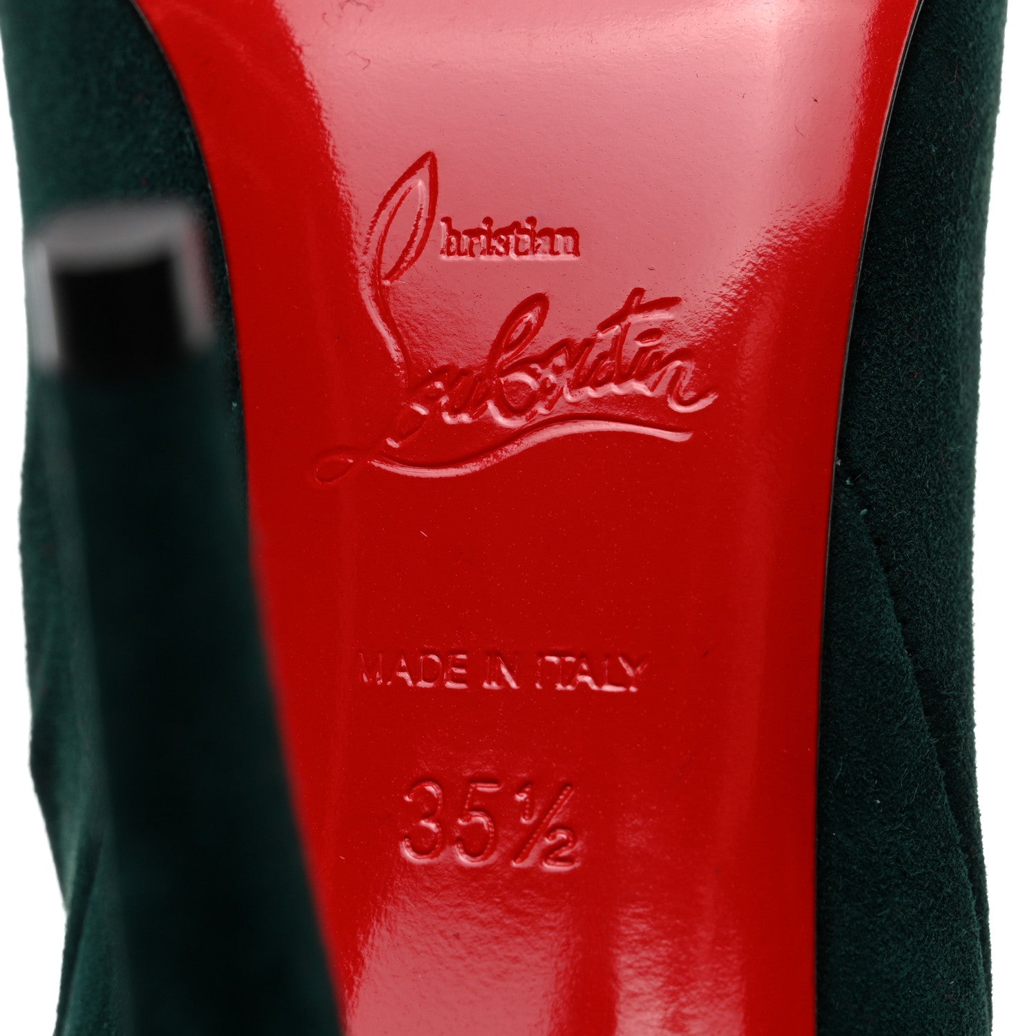 Christian Louboutin Veau Velours Astrilarge 100 Booties 35.5 Green 7 of 8