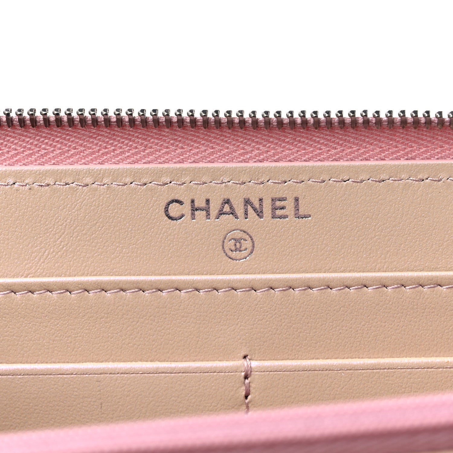 Chanel Iridescent Lambskin Quilted Large Gusset Zip Around Wallet Pink 6 of 11