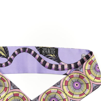 Hermes Silk The Savana Dance Twilly Mauve Jaune Rose 2 of 4