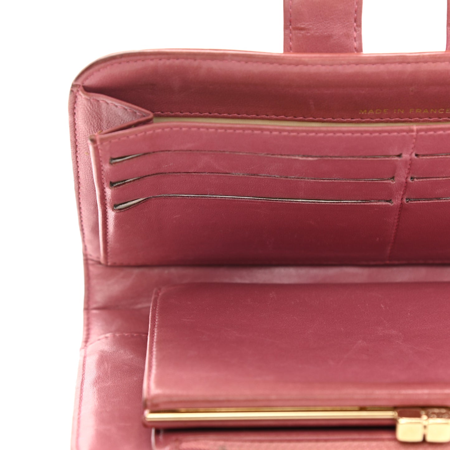 Patent Square Quilted CC Wristlet Long Wallet Pink