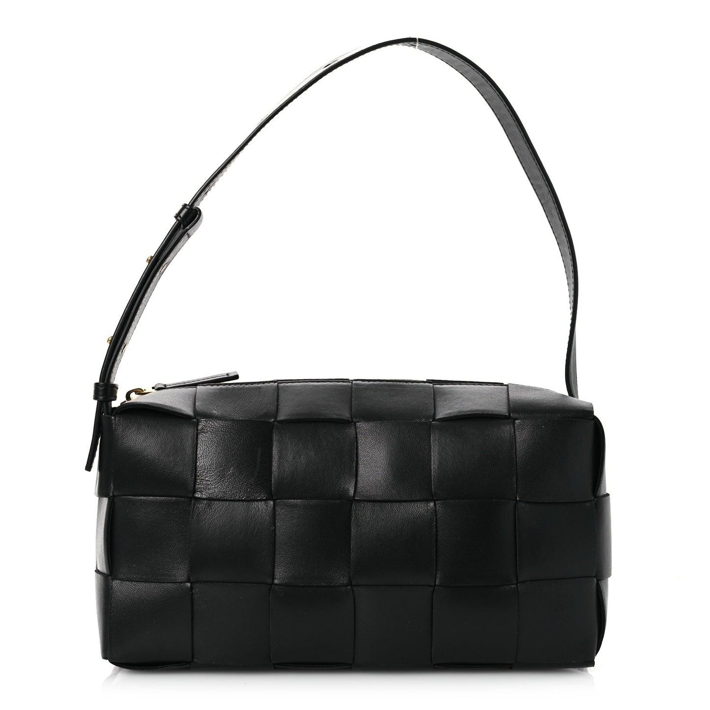 Lambskin Maxi Intrecciato Brick Cassette Bag Black