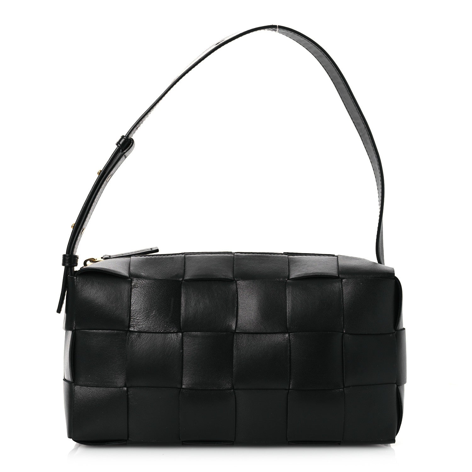 Bottega Veneta Lambskin Maxi Intrecciato Brick Cassette Bag Black 1 of 12
