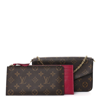 Louis Vuitton Monogram Pochette Felicie Chain Wallet Fuchsia 3 of 12