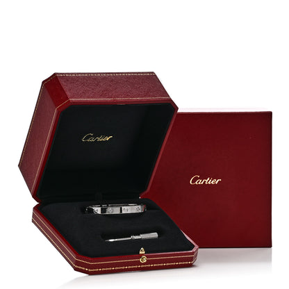 Cartier 18K White Gold 4 Diamond Love Bracelet 16 9 of 9