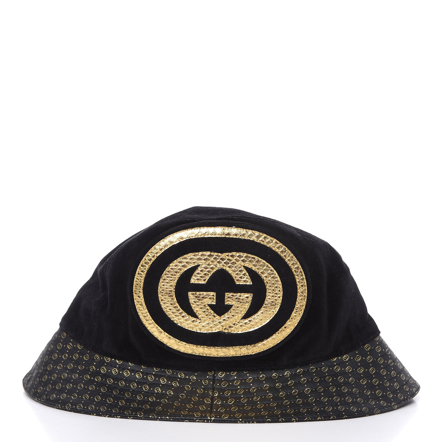 X DAPPER DAN Velvet Nappa Ayers GG Micro Monogram Fedora S Black