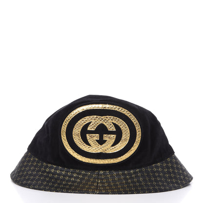 Gucci X DAPPER DAN Velvet Nappa Ayers GG Micro Monogram Fedora S Black 4 of 6